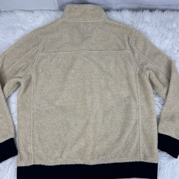Jachs Men’s Off-White Gorpcore Teddy 1/4 Snap Sherpa Casual Pullover L/C50 - Picture 3 of 11